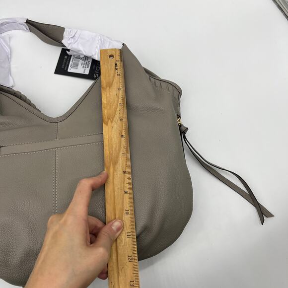 LODIS Medium Whipstitch Leather Tote Lacey Ash Gray Color Womens Handbags - Picture 7 of 11